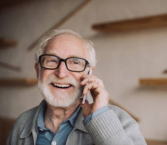 Man with dentures in Lake Zurich