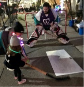 Doctor Montoya and his brother playing hockey