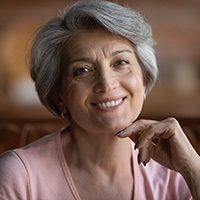 Older woman showing off her smile