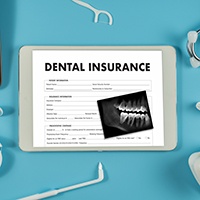 Tablet with dental insurance information