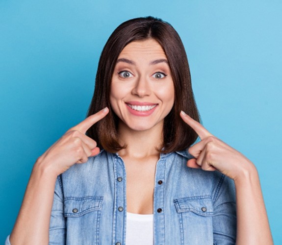 Girl with brighter teeth   