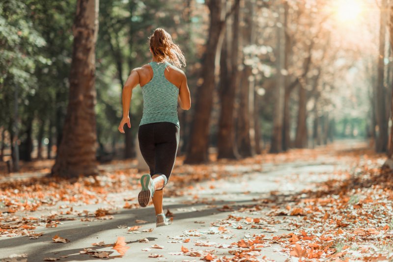 Woman jogging on a trail