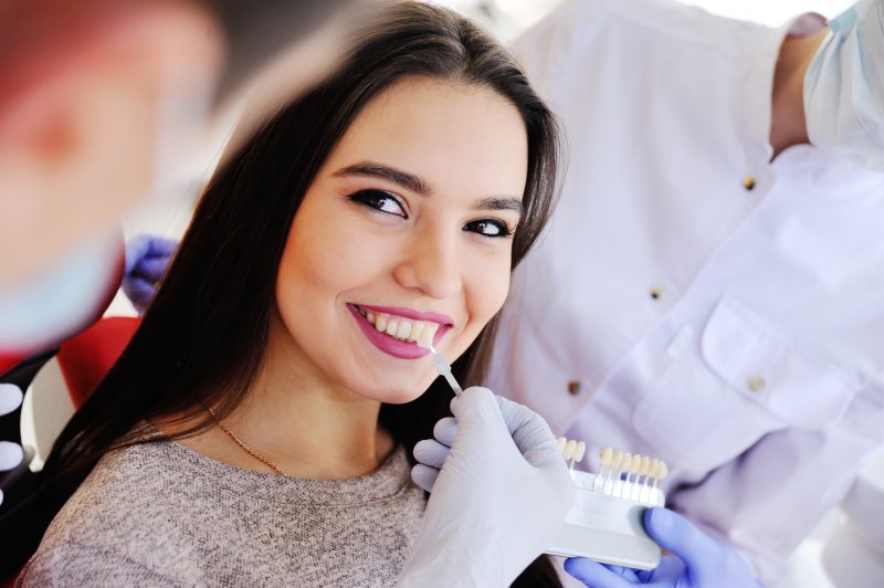 woman with veneers