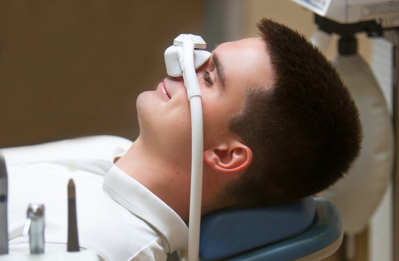 young male receiving nitrous oxide